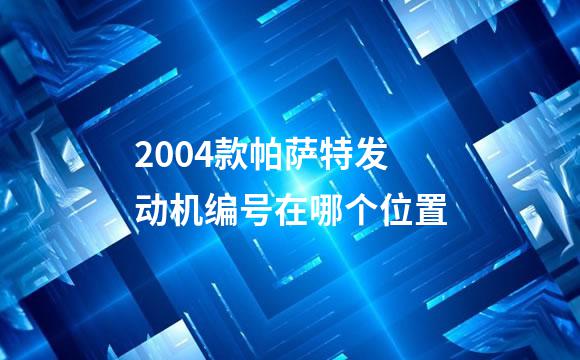 2004款帕萨特发动机编号在哪个位置