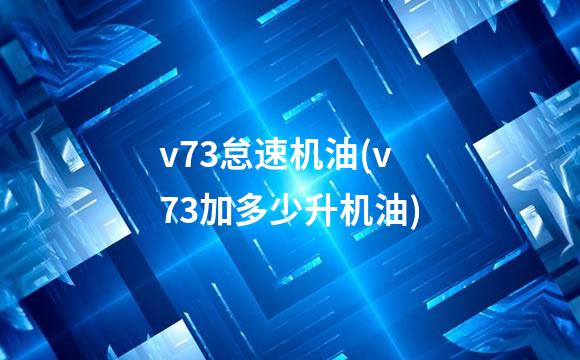 v73怠速机油(v73加多少升机油)