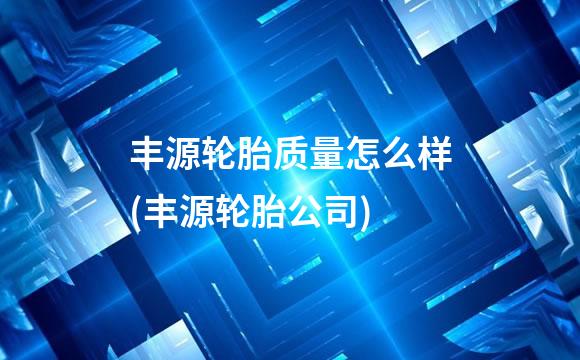 丰源轮胎质量怎么样(丰源轮胎公司)