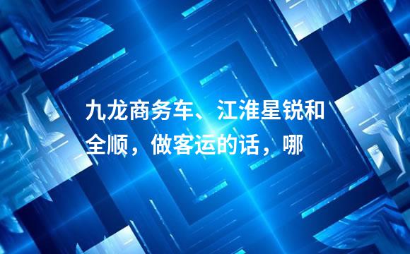 九龙商务车、江淮星锐和全顺，做客运的话，哪