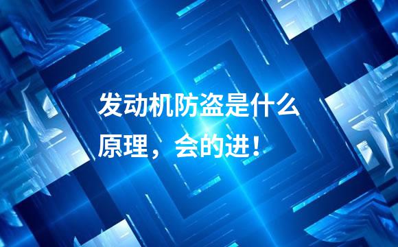 发动机防盗是什么原理，会的进！