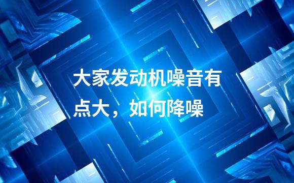 大家发动机噪音有点大，如何降噪