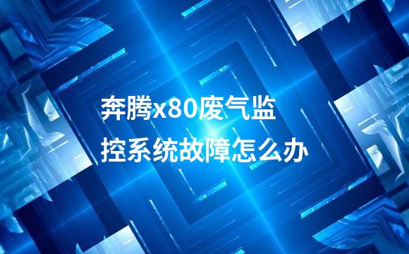 奔腾x80废气监控系统故障怎么办