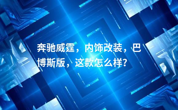 奔驰威霆，内饰改装，巴博斯版，这款怎么样？