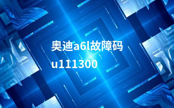 奥迪a6l故障码u111300