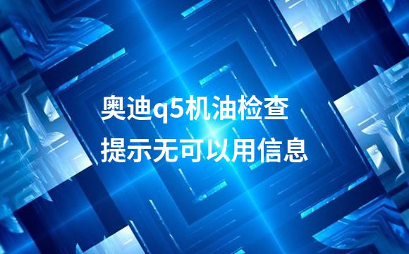 奥迪q5机油检查提示无可以用信息