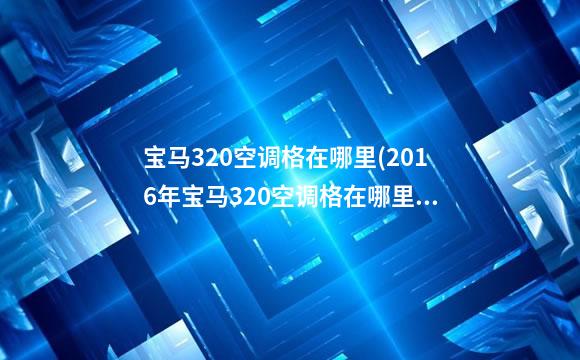 宝马320空调格在哪里(2016年宝马320空调格在哪里)