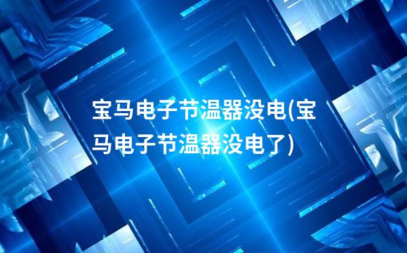 宝马电子节温器没电(宝马电子节温器没电了)