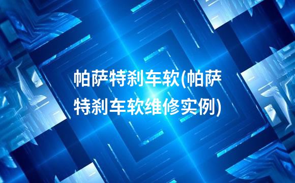 帕萨特刹车软(帕萨特刹车软维修实例)