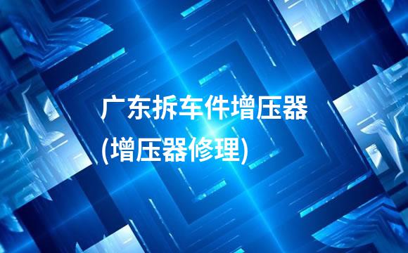 广东拆车件增压器(增压器修理)