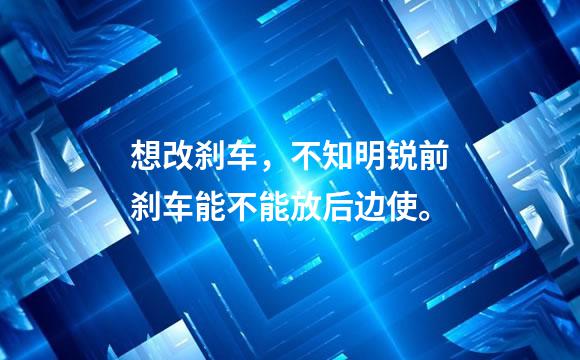 想改刹车，不知明锐前刹车能不能放后边使。