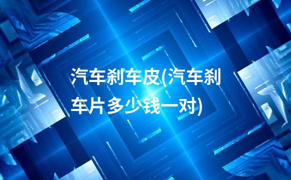汽车刹车皮(汽车刹车片多少钱一对)