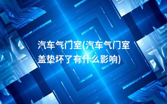 汽车气门室(汽车气门室盖垫坏了有什么影响)