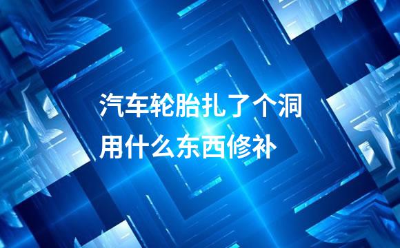 汽车轮胎扎了个洞用什么东西修补