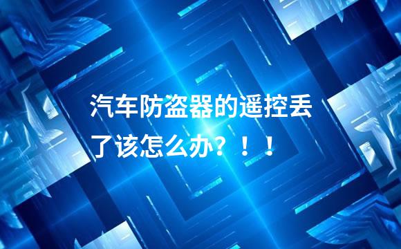 汽车防盗器的遥控丢了该怎么办？！！