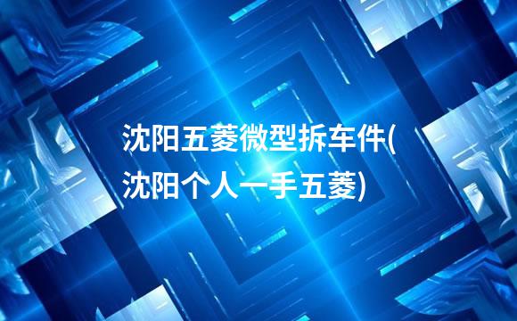 沈阳五菱微型拆车件(沈阳个人一手五菱)