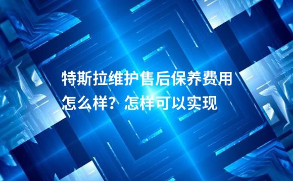 特斯拉维护售后保养费用怎么样？怎样可以实现