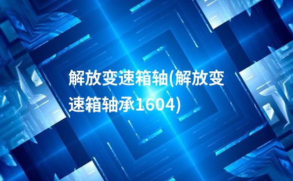 解放变速箱轴(解放变速箱轴承1604)