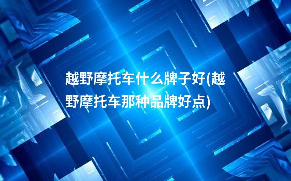 越野摩托车什么牌子好(越野摩托车那种品牌好点)