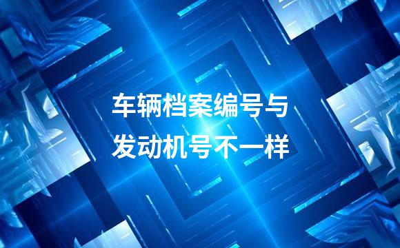 车辆档案编号与发动机号不一样