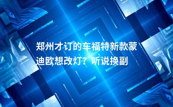 郑州才订的车福特新款蒙迪欧想改灯？听说换副