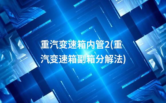 重汽变速箱内管2(重汽变速箱副箱分解法)