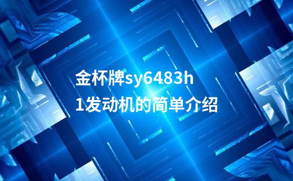 金杯牌sy6483h1发动机的简单介绍