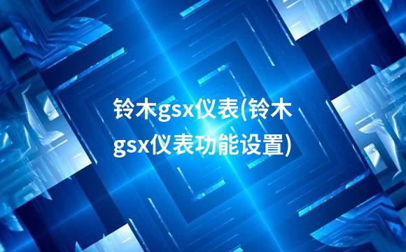 铃木gsx仪表(铃木gsx仪表功能设置)