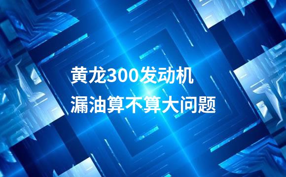 黄龙300发动机漏油算不算大问题
